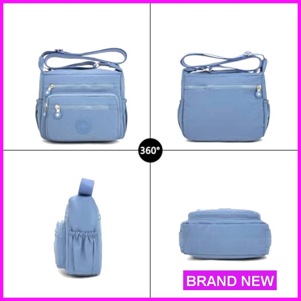 Lightweight Nylon Shoulder Bag Multiple Pockets Anti-Theft Tote Crossbody Purse - Picture 3 of 8